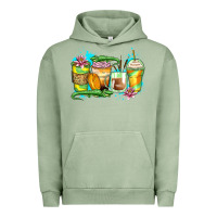 Pigment Oil Green alligator coffee cups Urban Hoodie - Zillion Design Studio
