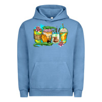 Pigment Pebble Blue alligator coffee cups Urban Hoodie - Zillion Design Studio