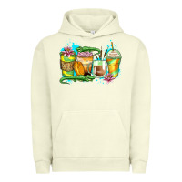Pigment Pistachio alligator coffee cups Urban Hoodie - Zillion Design Studio