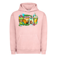Pigment Salmon alligator coffee cups Urban Hoodie - Zillion Design Studio