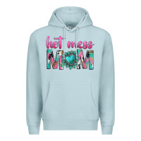 Blue Mist hot mess mom Premium Hoodie - texasbilliewilder