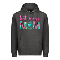 Charcoal Heather hot mess mom Premium Hoodie - texasbilliewilder