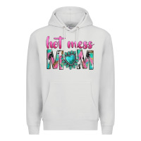 Dove Grey hot mess mom Premium Hoodie - texasbilliewilder