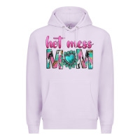 Lilac hot mess mom Premium Hoodie - texasbilliewilder