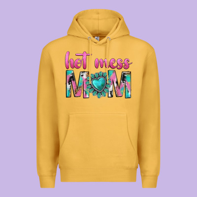 Hot Mess Mom Premium Hoodie Designed By Texasbilliewilder