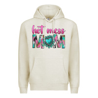 Oatmeal Heather hot mess mom Premium Hoodie - texasbilliewilder