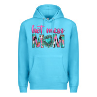Ocean Blue hot mess mom Premium Hoodie - texasbilliewilder