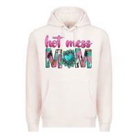 Pale Pink hot mess mom Premium Hoodie - texasbilliewilder