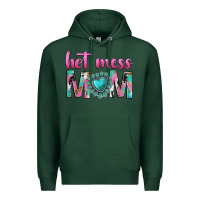 Sports Green hot mess mom Premium Hoodie - texasbilliewilder