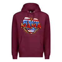 Burgundy American mama heart Premium Hoodie - Zillion Design Studio