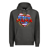 Charcoal Heather American mama heart Premium Hoodie - Zillion Design Studio
