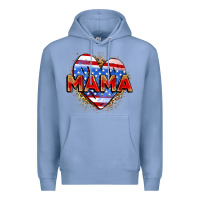 Colony Blue American mama heart Premium Hoodie - Zillion Design Studio