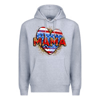 Heather Grey American mama heart Premium Hoodie - Zillion Design Studio