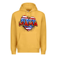Mustard American mama heart Premium Hoodie - Zillion Design Studio