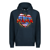 Navy American mama heart Premium Hoodie - Zillion Design Studio