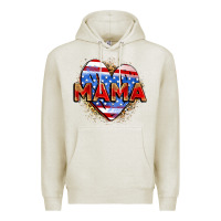 Oatmeal Heather American mama heart Premium Hoodie - Zillion Design Studio