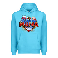 Ocean Blue American mama heart Premium Hoodie - Zillion Design Studio