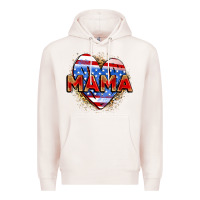 Pale Pink American mama heart Premium Hoodie - Zillion Design Studio