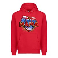 Red American mama heart Premium Hoodie - Zillion Design Studio