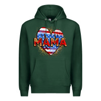 Sports Green American mama heart Premium Hoodie - Zillion Design Studio
