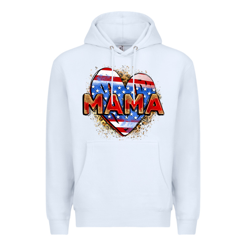 American Mama Heart Premium Hoodie by Zillion Design Studio | Teevron