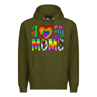 Army Green i love my moms Premium Hoodie - texasbilliewilder