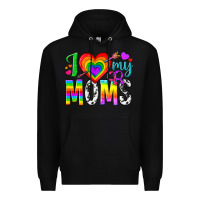 Black i love my moms Premium Hoodie - texasbilliewilder