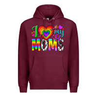Burgundy i love my moms Premium Hoodie - texasbilliewilder
