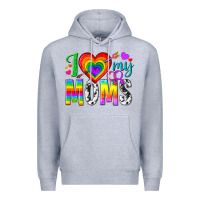 Heather Grey i love my moms Premium Hoodie - texasbilliewilder