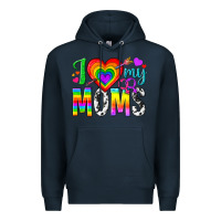 Navy i love my moms Premium Hoodie - texasbilliewilder