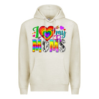 Oatmeal Heather i love my moms Premium Hoodie - texasbilliewilder