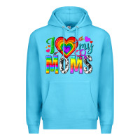 Ocean Blue i love my moms Premium Hoodie - texasbilliewilder