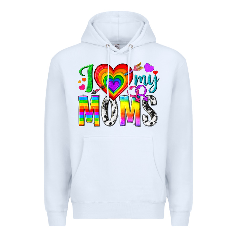 I Love My Moms Premium Hoodie by texasbilliewilder | Teevron