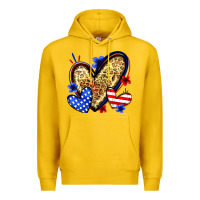 Lemon American flag heart leopard Premium Hoodie - Zillion Design Studio