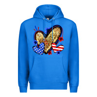 True Royal American flag heart leopard Premium Hoodie - Zillion Design Studio