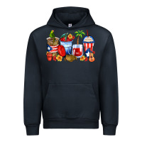 Navy puerto rico coffee cups Urban Hoodie - Zillion Design Studio