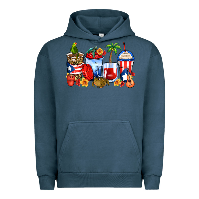 Puerto Rico Coffee Cups Urban Hoodie by Zillion Design Studio | Teevron