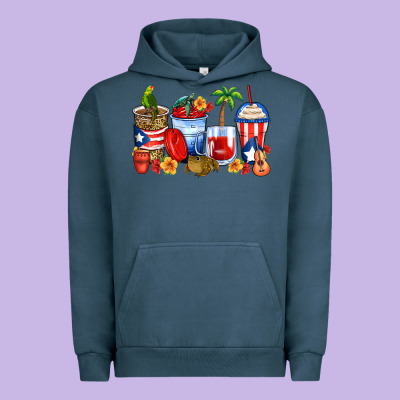 Puerto Rico Coffee Cups Urban Hoodie Designed By Zillion Design Studio