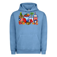 Pigment Pebble Blue puerto rico coffee cups Urban Hoodie - Zillion Design Studio
