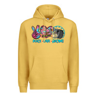 Antique Gold peace love racing Premium Hoodie - AdoDesignShop