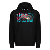 Black peace love racing Premium Hoodie - AdoDesignShop