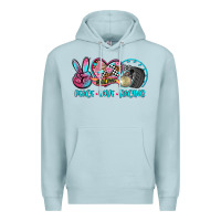 Blue Mist peace love racing Premium Hoodie - AdoDesignShop