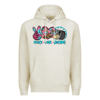 Oatmeal Heather peace love racing Premium Hoodie - AdoDesignShop