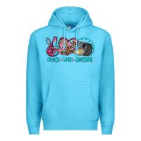 Ocean Blue peace love racing Premium Hoodie - AdoDesignShop