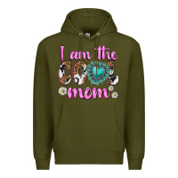 Army Green i am cool mom Premium Hoodie - texasbilliewilder