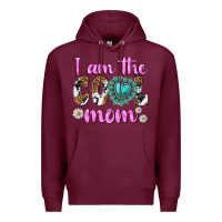 Burgundy i am cool mom Premium Hoodie - texasbilliewilder