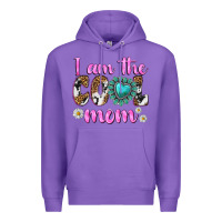 Purple i am cool mom Premium Hoodie - texasbilliewilder