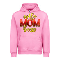 Fuchsia Pink wife mom boss Urban Hoodie - texasbilliewilder