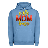 Pigment Pebble Blue wife mom boss Urban Hoodie - texasbilliewilder