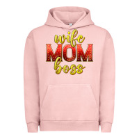 Pigment Salmon wife mom boss Urban Hoodie - texasbilliewilder